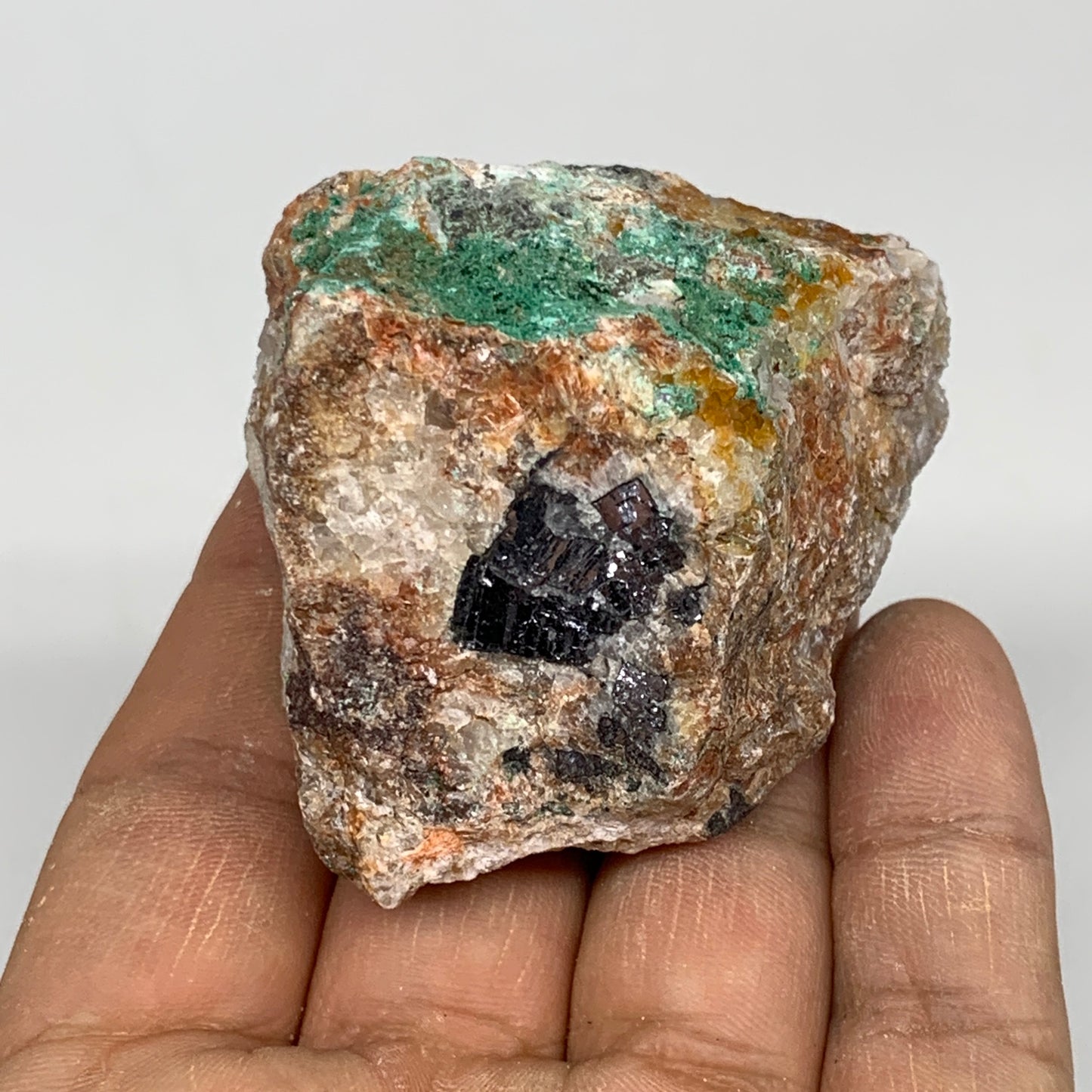 149.9g, 2"x1.6"x1.7", Malachite Galena Cerussite Chunk Rough Mineral Specimens,