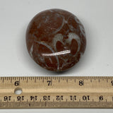 121.6g, 2.6"x2"x1", Natural Untreated Red Shell Fossils Oval Palms-tone, F1270