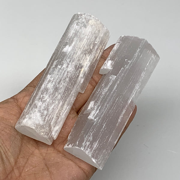 167.7g, 4", 2pcs, Natural Rough Solid Selenite Crystal Blade Wand Stick,F3281