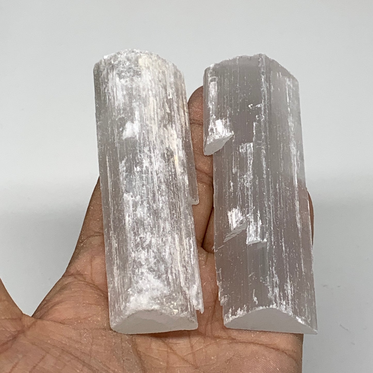 167.7g, 4", 2pcs, Natural Rough Solid Selenite Crystal Blade Wand Stick,F3281