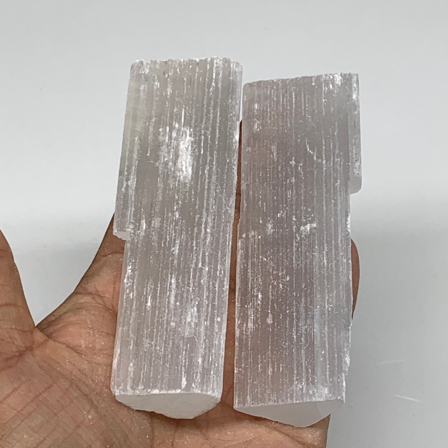 167.7g, 4", 2pcs, Natural Rough Solid Selenite Crystal Blade Wand Stick,F3281
