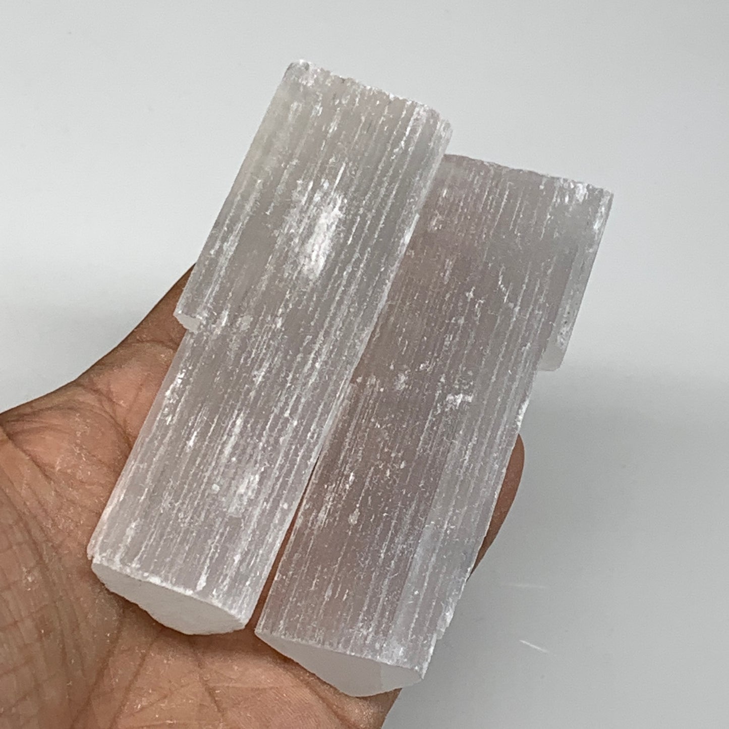 167.7g, 4", 2pcs, Natural Rough Solid Selenite Crystal Blade Wand Stick,F3281