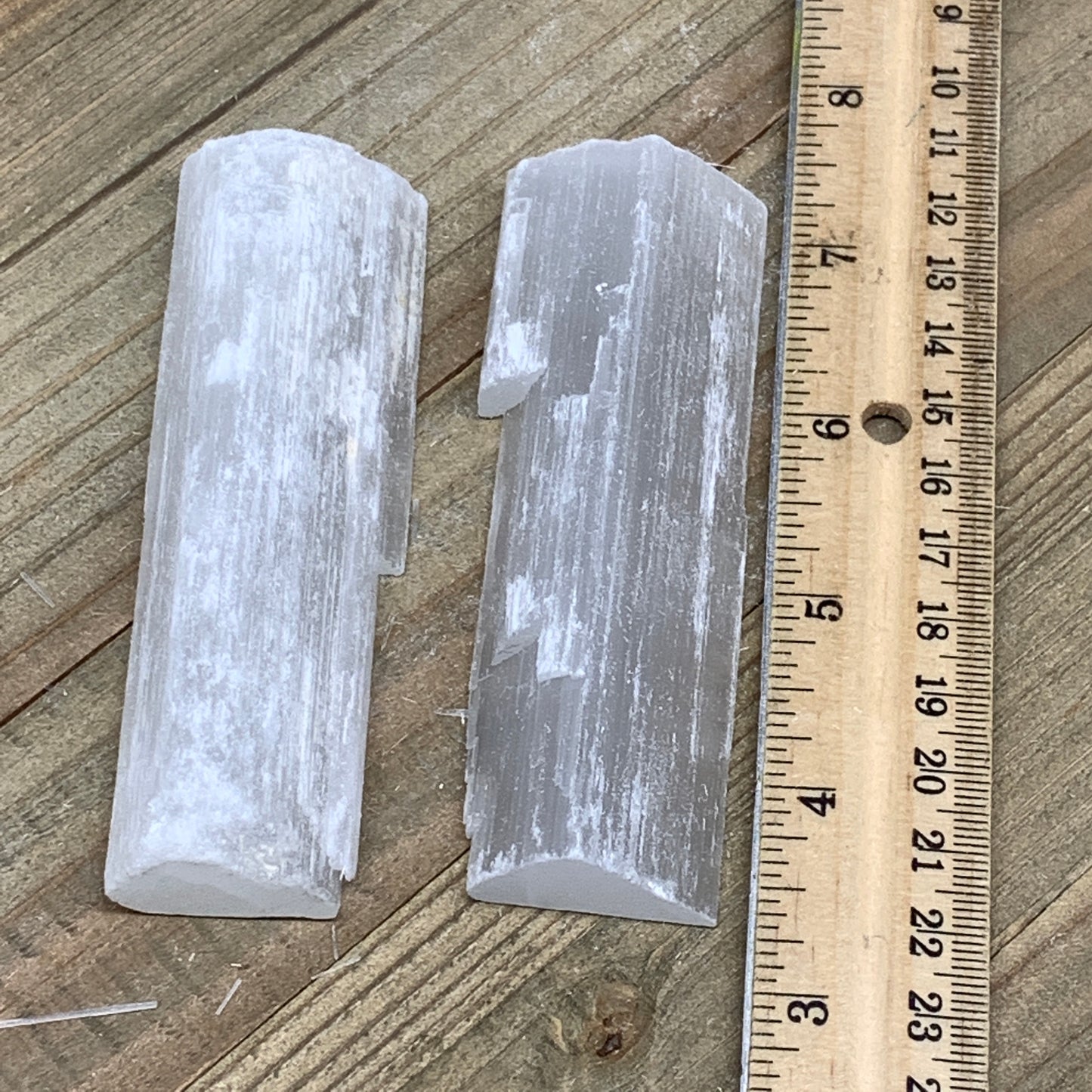 167.7g, 4", 2pcs, Natural Rough Solid Selenite Crystal Blade Wand Stick,F3281