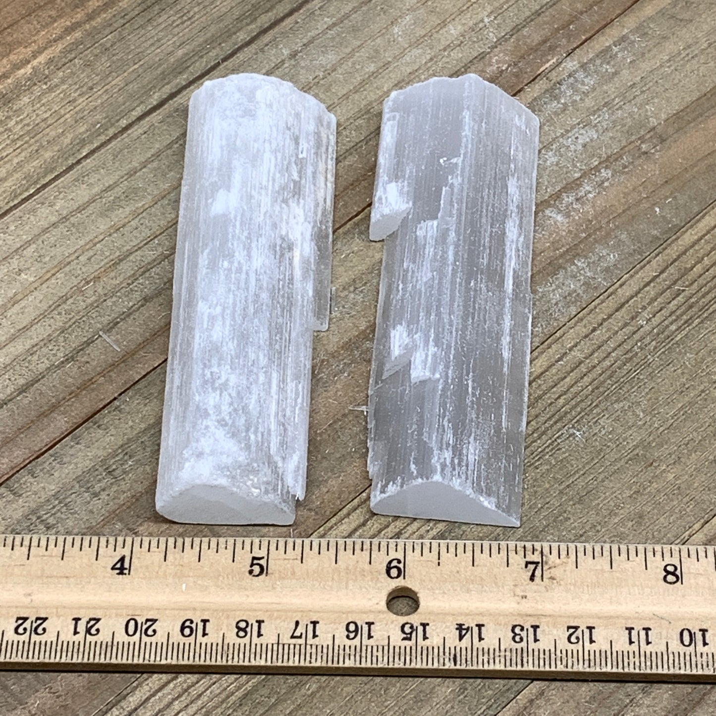 167.7g, 4", 2pcs, Natural Rough Solid Selenite Crystal Blade Wand Stick,F3281