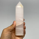 286.4g, 5.4"x1.3"  Pink Calcite Point Tower Obelisk Crystal, B23287