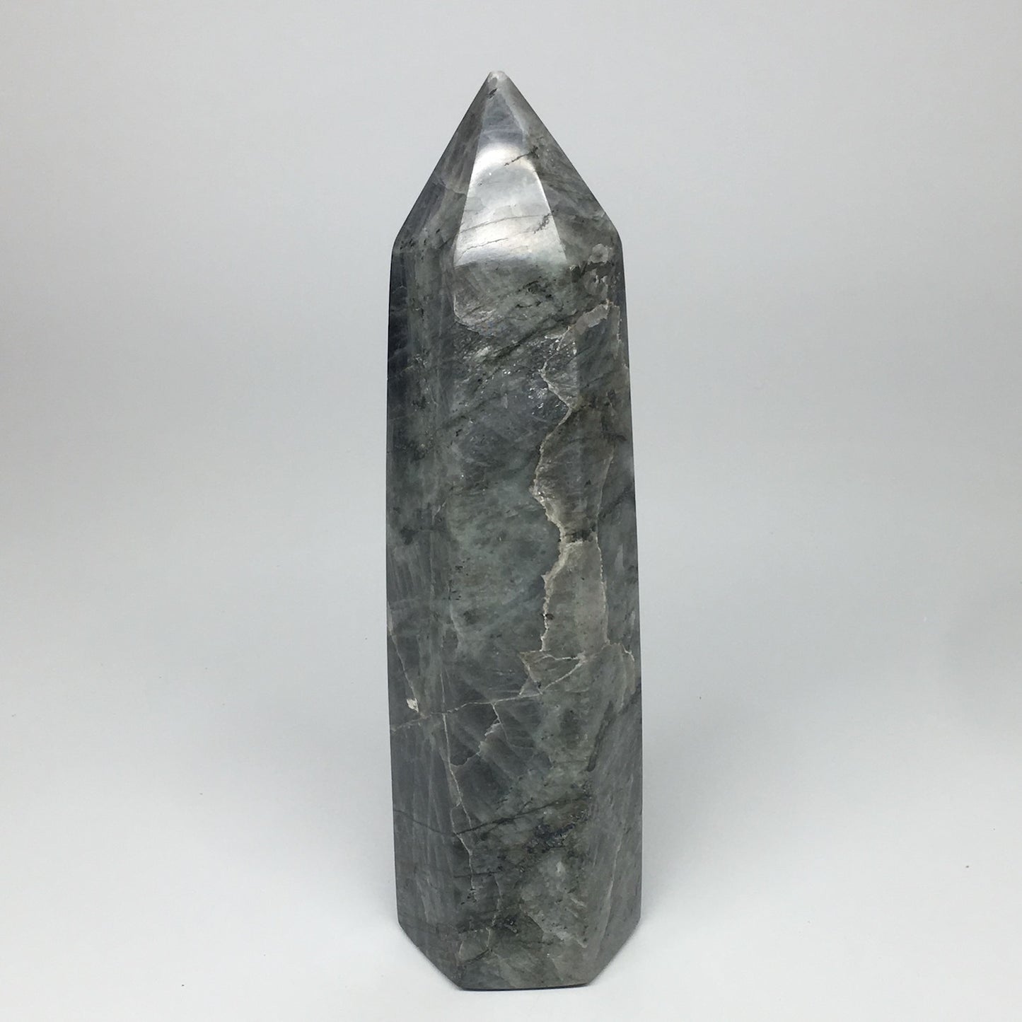 1690g,9.75"x2.7"x2.5" Natural Labradorite Tower Point Crystal @Madagascar,TP166
