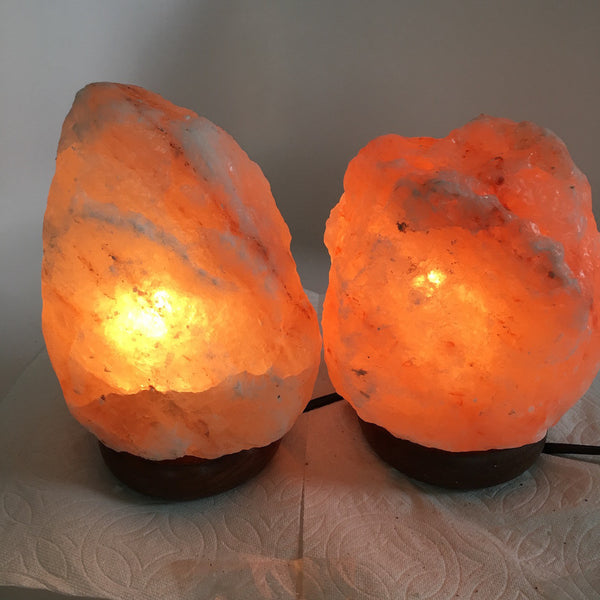 2x Himalaya Natural Handcraft Rough Raw Crystal Salt Lamp,7"-7.5"Tall,XL258 - watangem.com
