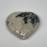 72.8g, 2.2"x2.3"x0.7" Natural Black K2 Heart Polished Healing Crystal, B10376
