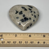 72.8g, 2.2"x2.3"x0.7" Natural Black K2 Heart Polished Healing Crystal, B10376