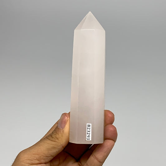 237.1g, 4.8"x1.3"  Pink Calcite Point Tower Obelisk Crystal, B23293