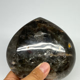 665g, 4.1"x4.4"x1.7", Black Moonstone Heart Polished Crystal Home Decor, B19879