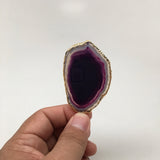 86 cts Purple Agate Druzy Slice Geode Pendant Gold Plated @Brazil, Bp1067 - watangem.com