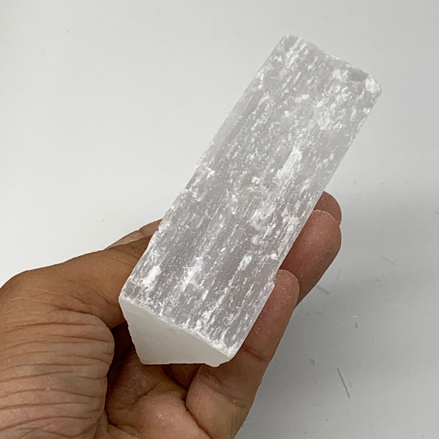 117.5g,3.9"x1.3"x1.2"Natural Rough Solid Selenite Crystal Blade Wand Stick,F3120