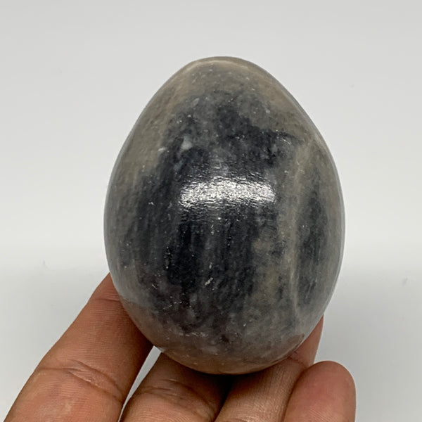 223.9g, 2.6"x2" Natural Gray Onyx Egg Gemstone Mineral, from Mexico, B21561