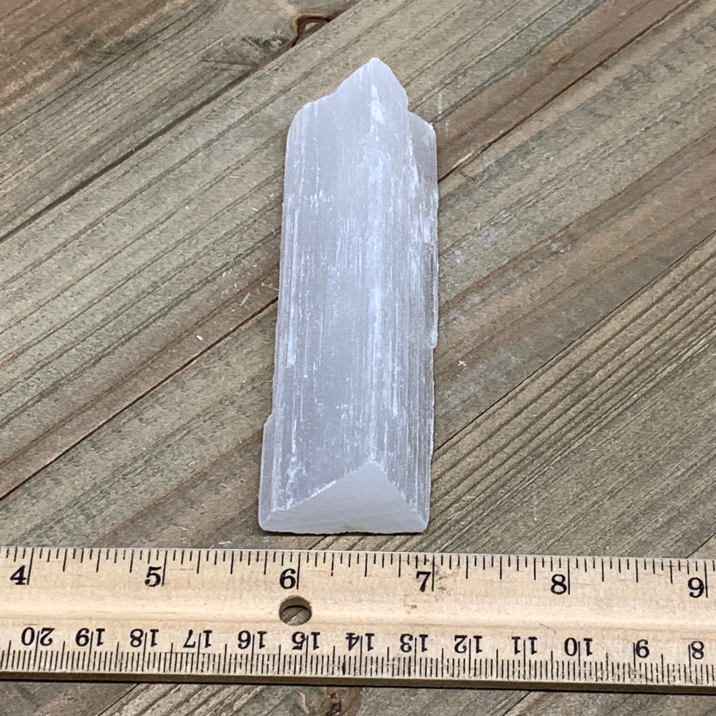 117.5g,3.9"x1.3"x1.2"Natural Rough Solid Selenite Crystal Blade Wand Stick,F3120