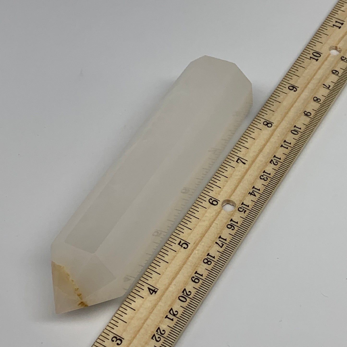 281.7g, 5.4"x1.3"  Pink Calcite Point Tower Obelisk Crystal, B23294