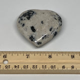 63.3g, 2"x2.1"x0.7" Natural Black K2 Heart Polished Healing Crystal, B10379