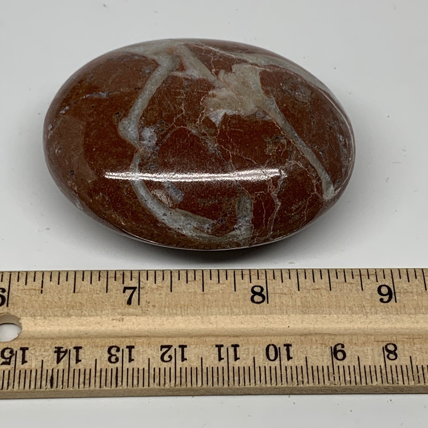 131g, 2.6"x2"x1", Natural Untreated Red Shell Fossils Oval Palms-tone, F1285