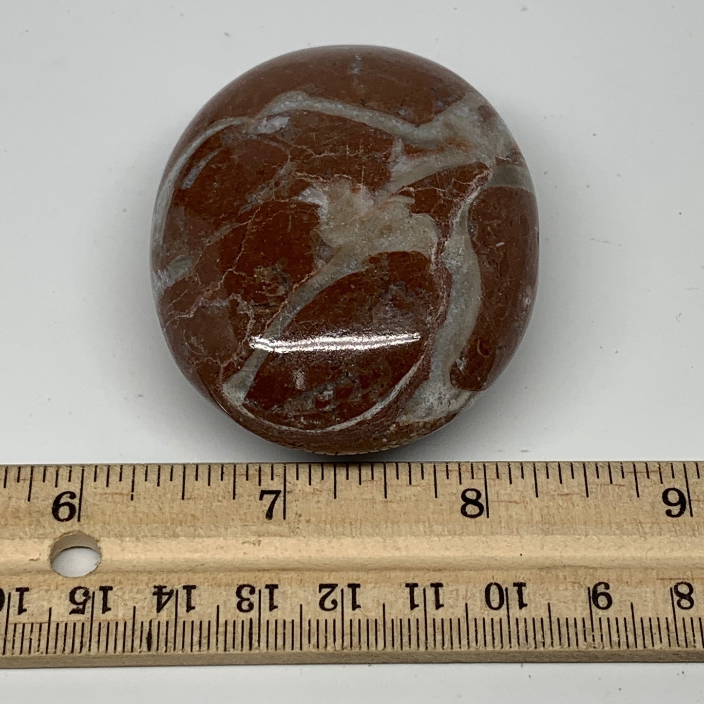 131g, 2.6"x2"x1", Natural Untreated Red Shell Fossils Oval Palms-tone, F1285