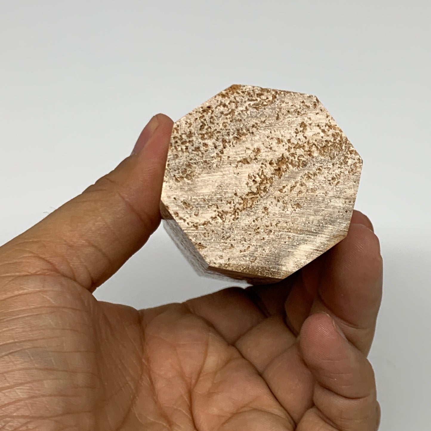 331.4g, 4.6"x1.6" Natural Chocolate Calcite Tower Point Obelisk Crystal, B23298