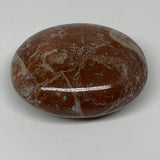 133.7g, 2.6"x2.1"x1.1", Natural Untreated Red Shell Fossils Oval Palms-tone, F12