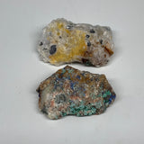 121.4g, 2.1" - 2.4", 2pcs, Malachite Galena Cerussite Chunk Rough Mineral Specim
