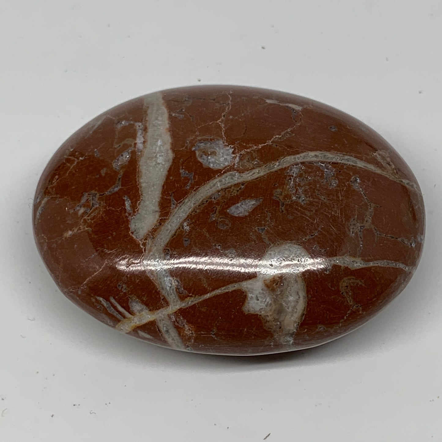 126.5g, 2.6"x2"x1", Natural Untreated Red Shell Fossils Oval Palms-tone, F1291