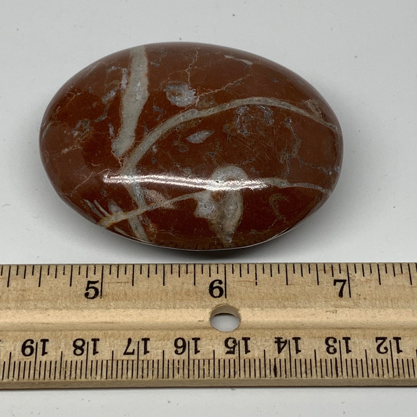 126.5g, 2.6"x2"x1", Natural Untreated Red Shell Fossils Oval Palms-tone, F1291