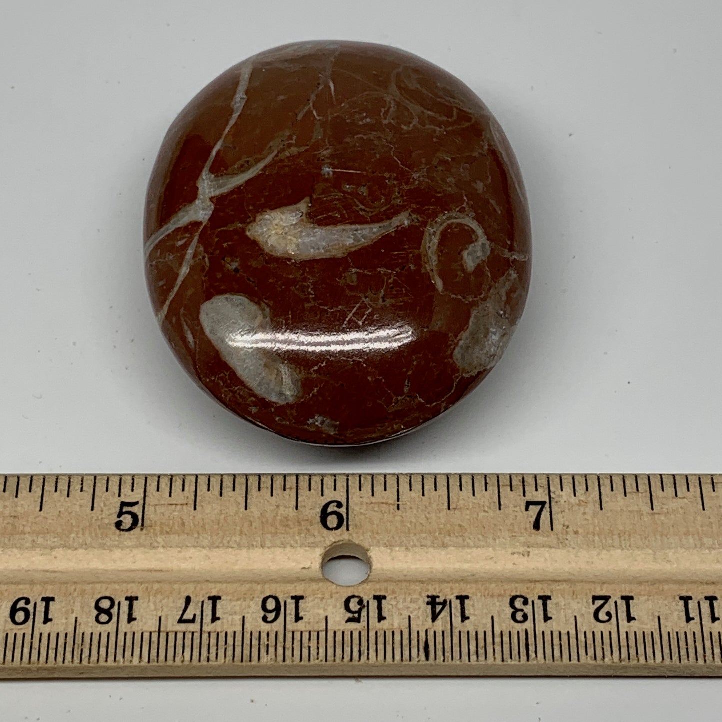 126.5g, 2.6"x2"x1", Natural Untreated Red Shell Fossils Oval Palms-tone, F1291