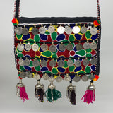 564g,10"x7.75"Turkmen Handbag Purse Crossbody Handmade Silk Coin @Afghanistan,P1