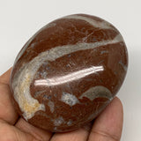 126.5g, 2.6"x2"x1.1", Natural Untreated Red Shell Fossils Oval Palms-tone, F1292