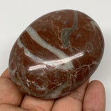 139g, 2.6"x2.1"x1.1", Natural Untreated Red Shell Fossils Oval Palms-tone, F1293