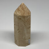 310.3g, 4.4"x1.6" Natural Chocolate Calcite Tower Point Obelisk Crystal, B23300