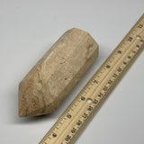 310.3g, 4.4"x1.6" Natural Chocolate Calcite Tower Point Obelisk Crystal, B23300