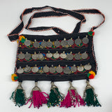 470g,9.75"x6.5"Turkmen Handbag Purse Crossbody Handmade Silk Coin @Afghanistan,P