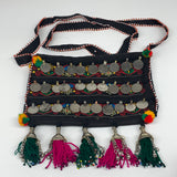 470g,9.75"x6.5"Turkmen Handbag Purse Crossbody Handmade Silk Coin @Afghanistan,P