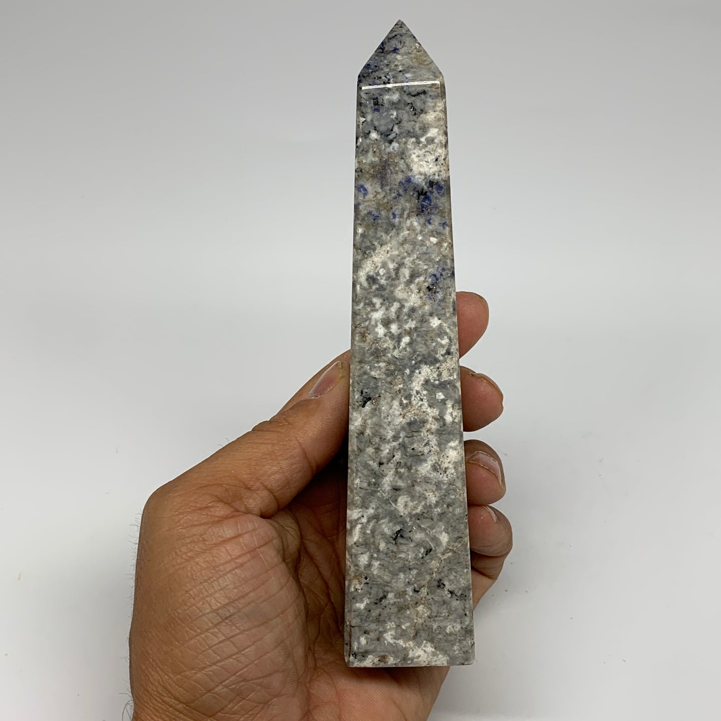 291.3g, 6.2"x1.4"x1.3", Sodalite Point Tower Obelisk Crystal @Pakistan, B26117