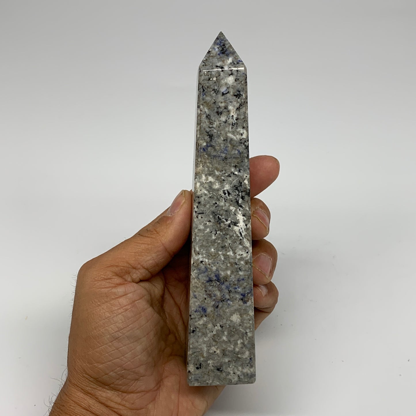 291.3g, 6.2"x1.4"x1.3", Sodalite Point Tower Obelisk Crystal @Pakistan, B26117