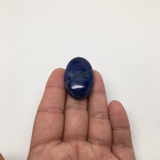 14.1Grams Natural Oval Shape Lapis Lazuli Cabochon Flat Bottom @Afghanistan,C292
