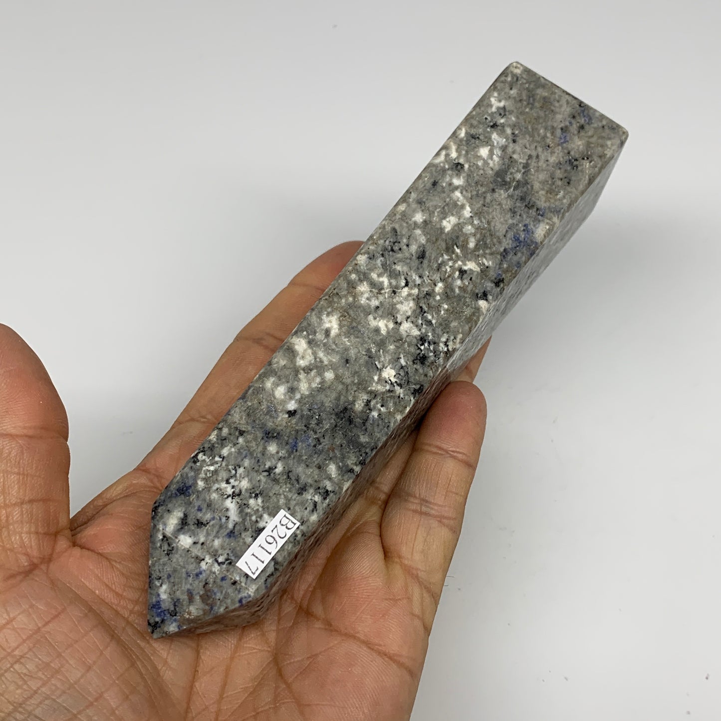 291.3g, 6.2"x1.4"x1.3", Sodalite Point Tower Obelisk Crystal @Pakistan, B26117