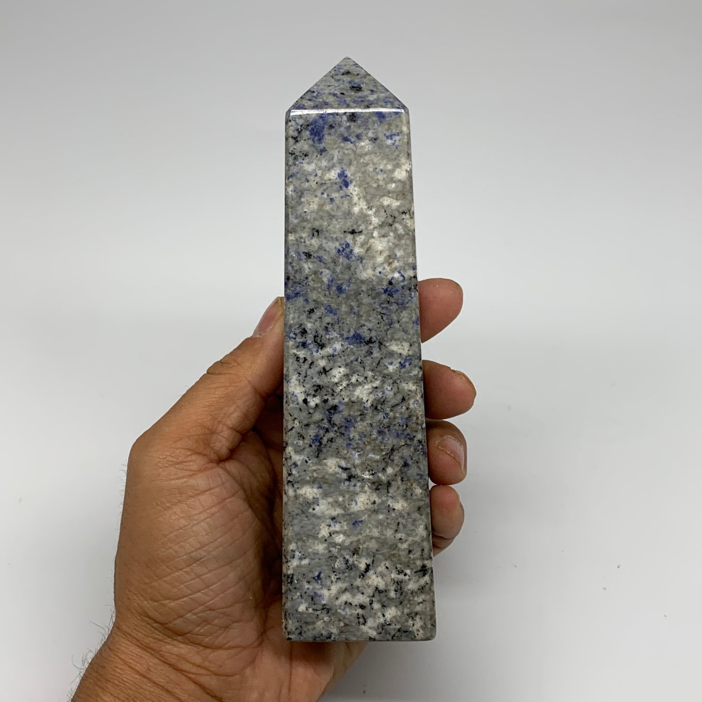 518g, 6.4"x1.7"x1.7", Sodakute Point Tower Obelisk Crystal @Pakistan, B26119