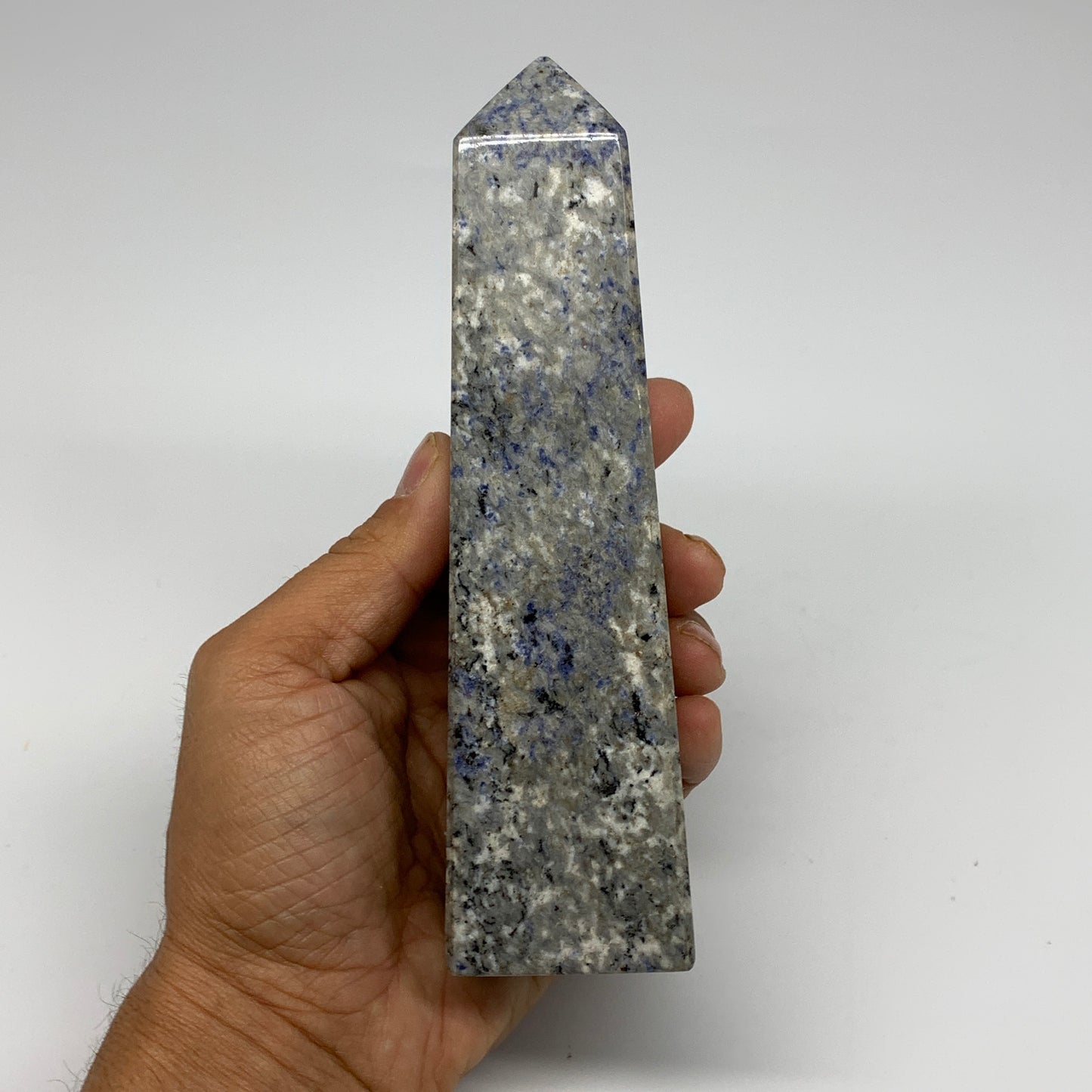 518g, 6.4"x1.7"x1.7", Sodakute Point Tower Obelisk Crystal @Pakistan, B26119