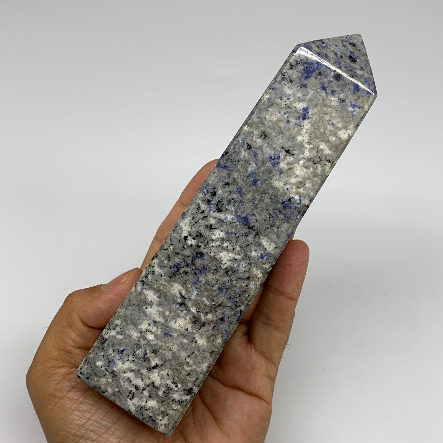 518g, 6.4"x1.7"x1.7", Sodakute Point Tower Obelisk Crystal @Pakistan, B26119