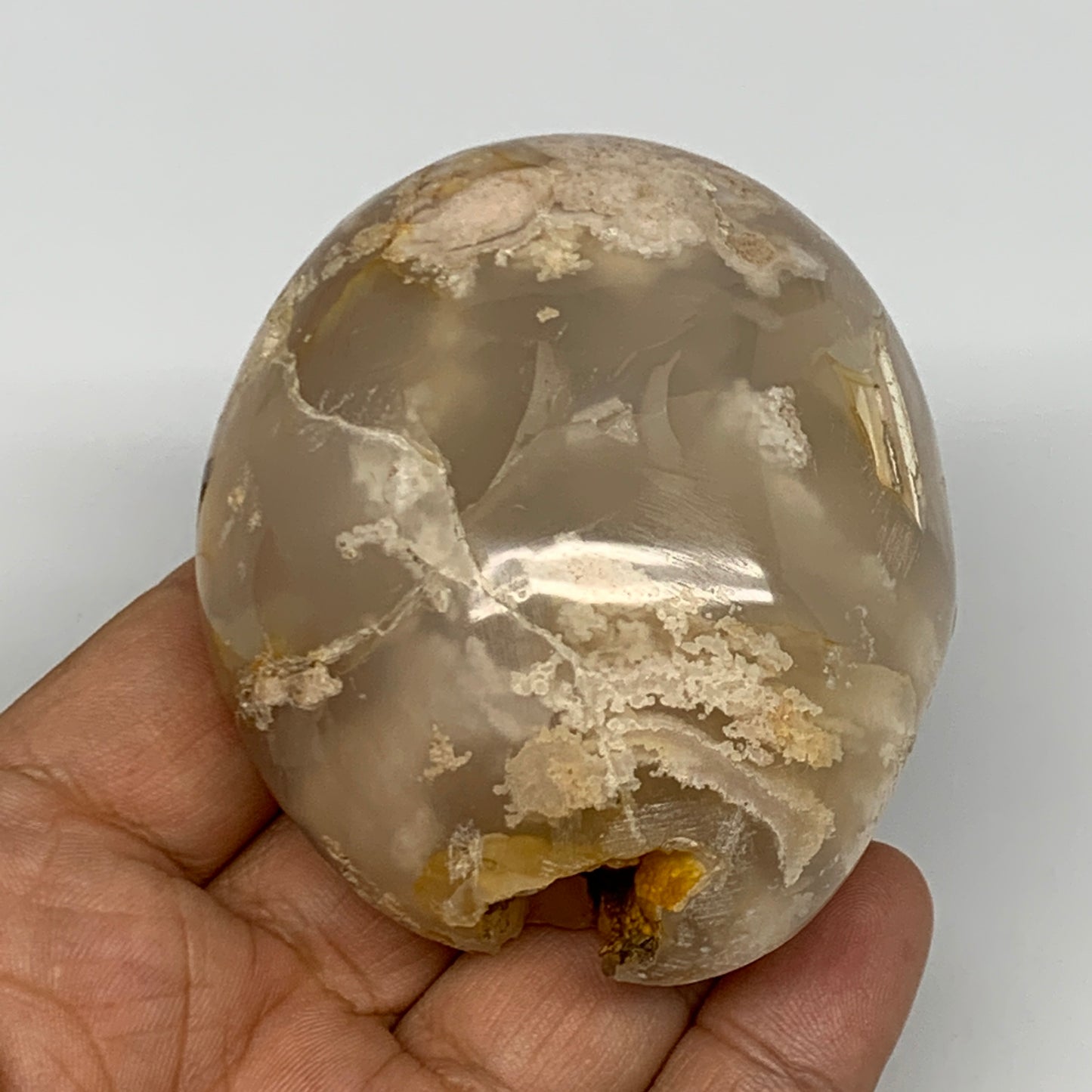 185.1g,2.7"x2.3"x1.5", Flower Agate Palm-Stone Crystal Reiki @Madagascar,B16122