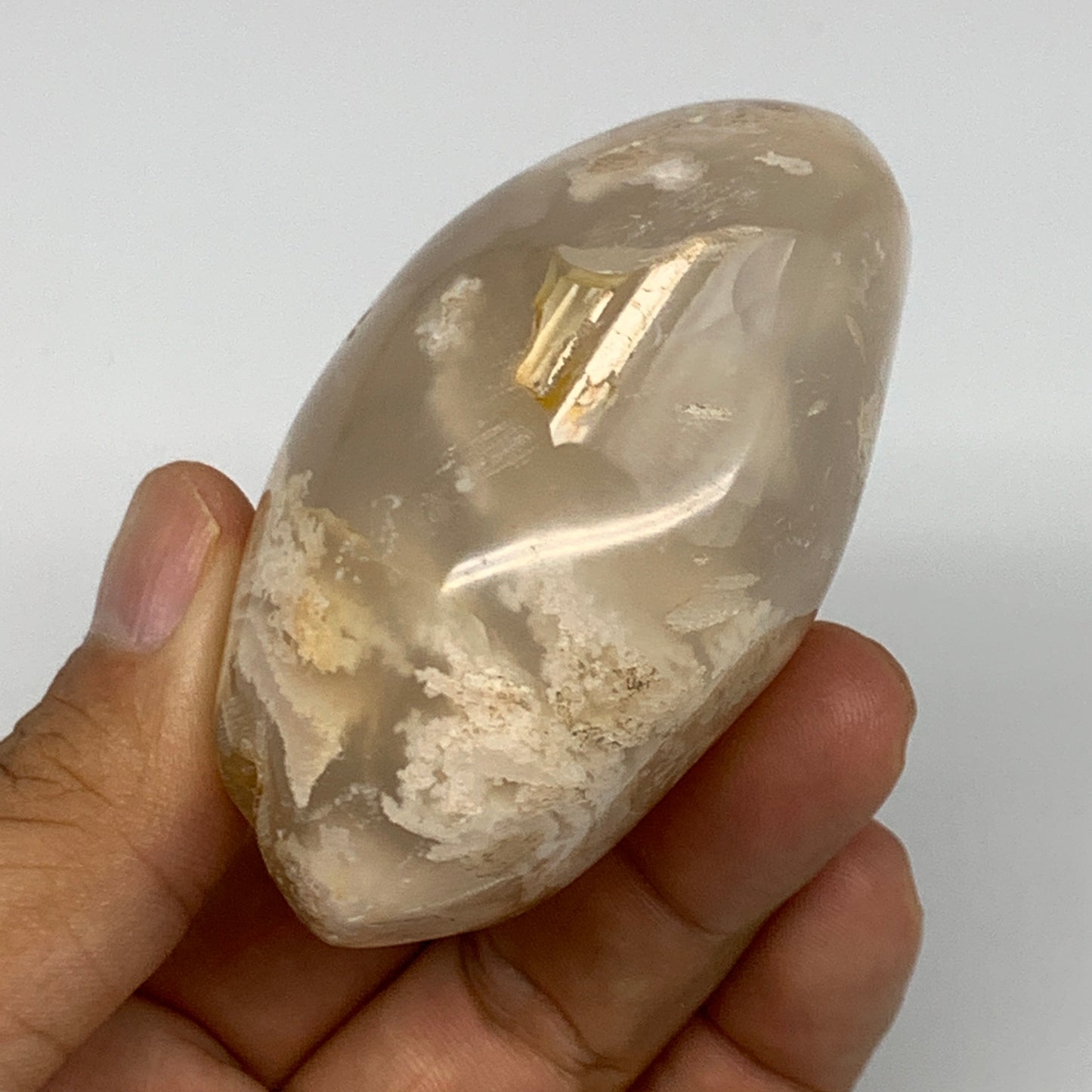 185.1g,2.7"x2.3"x1.5", Flower Agate Palm-Stone Crystal Reiki @Madagascar,B16122