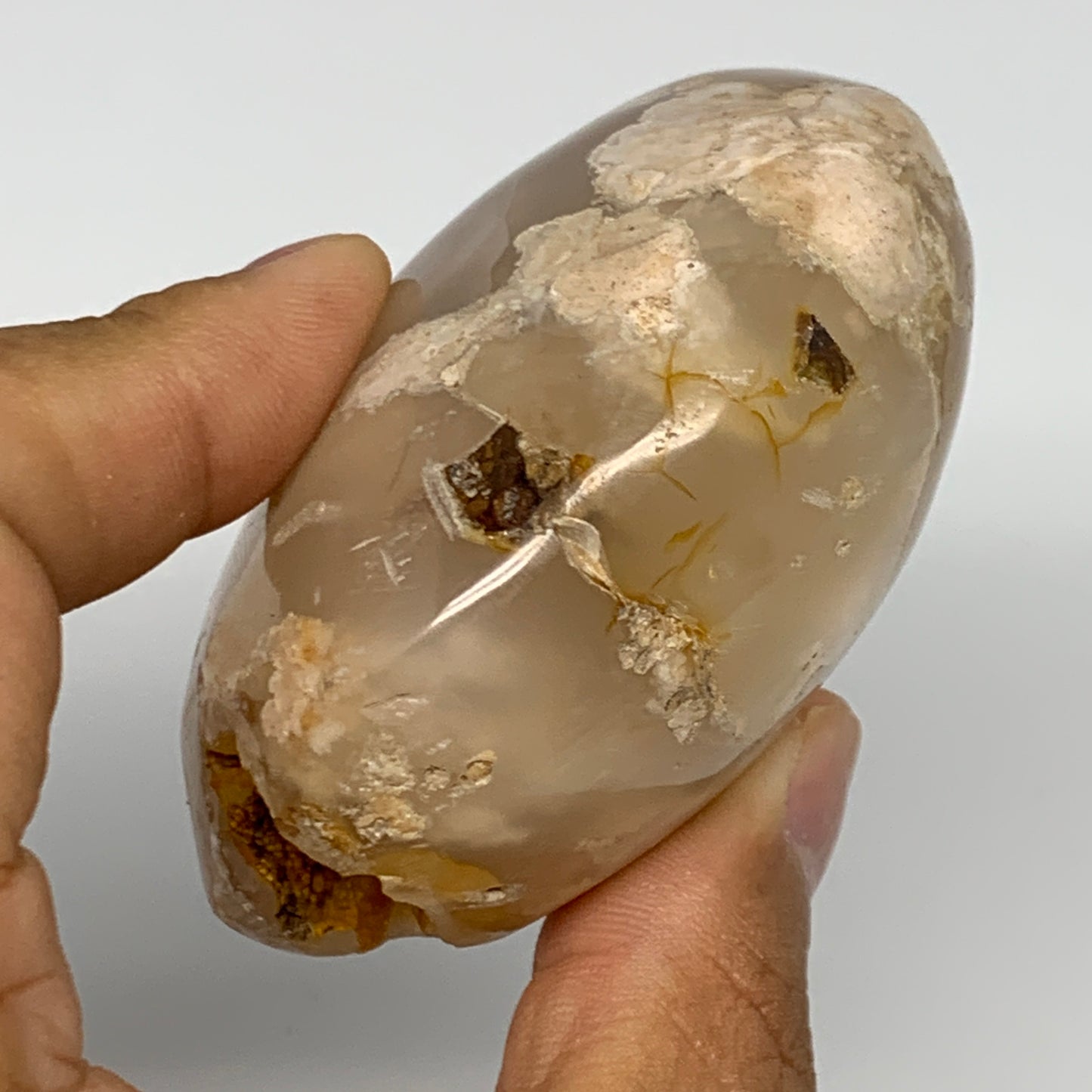 185.1g,2.7"x2.3"x1.5", Flower Agate Palm-Stone Crystal Reiki @Madagascar,B16122