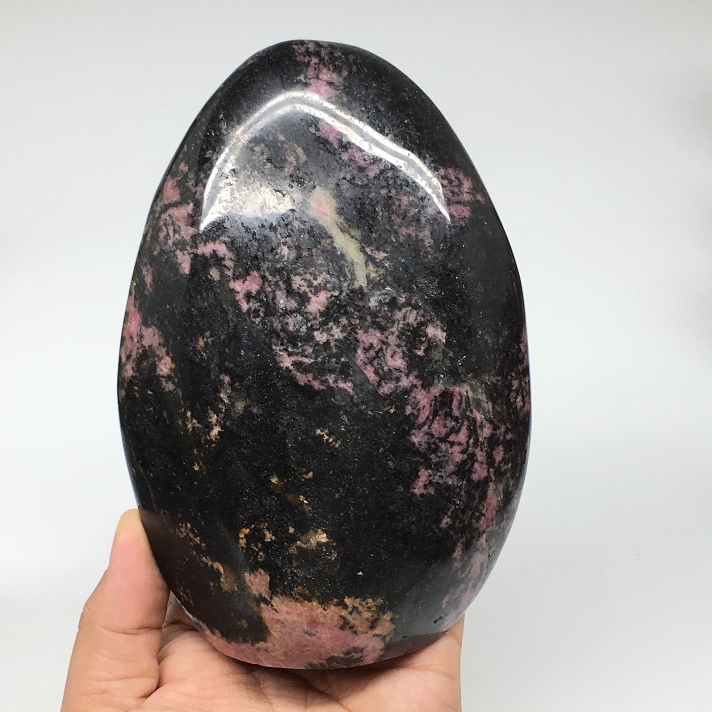 1292g, 5.8"x3.9"x1.9" Natural Rhodonite Freeform Polished Gemstones, B1025