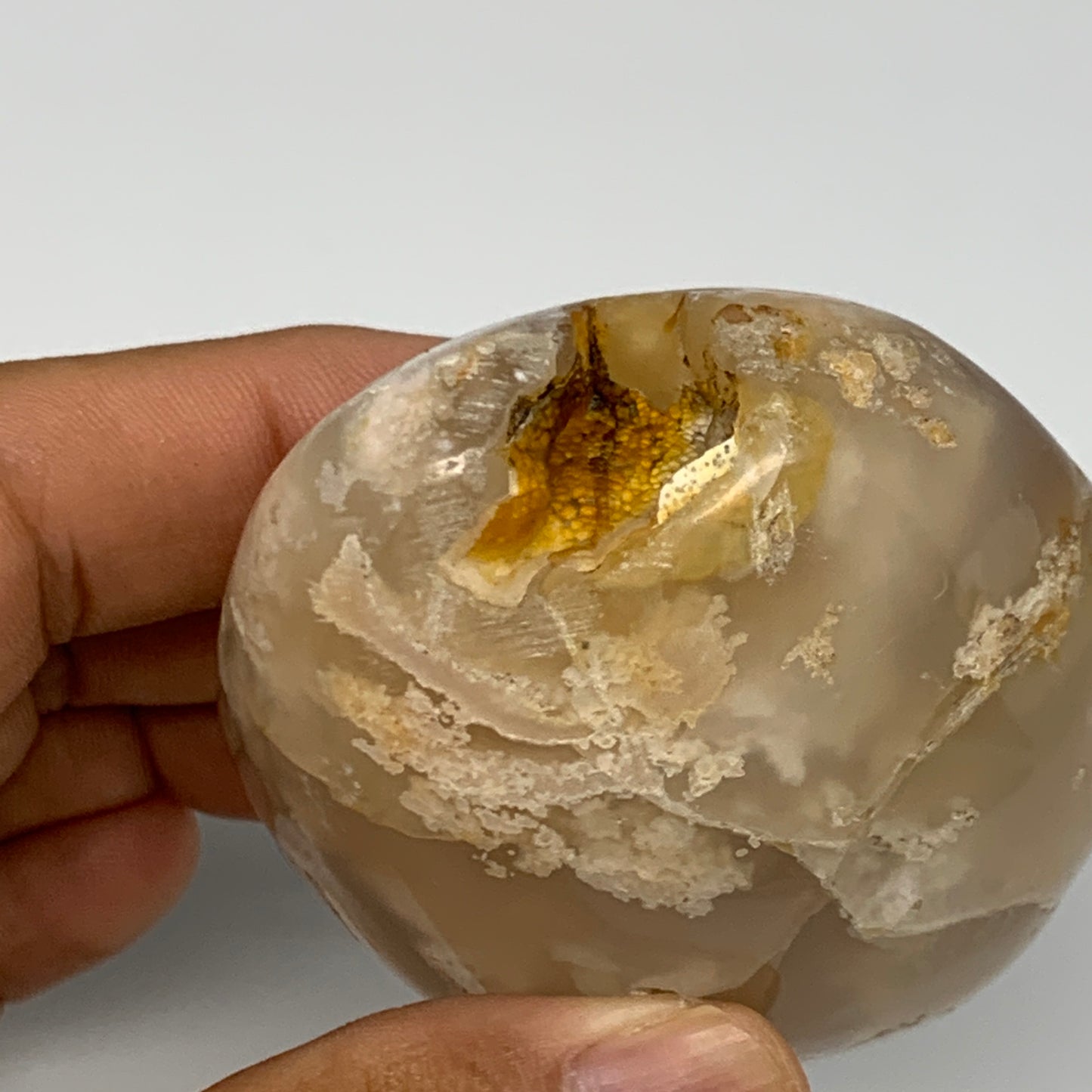 185.1g,2.7"x2.3"x1.5", Flower Agate Palm-Stone Crystal Reiki @Madagascar,B16122