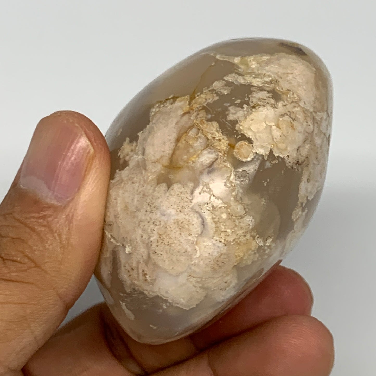 185.1g,2.7"x2.3"x1.5", Flower Agate Palm-Stone Crystal Reiki @Madagascar,B16122