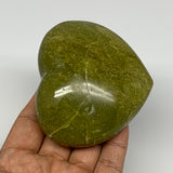 226.9g,2.9"x3.3"x1.5", Green Opal Heart Polished Gemstone @Madagascar, B17682